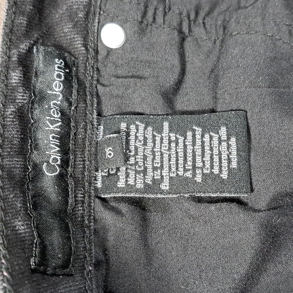 Calvin Klein Jeans Skinny Black Dark Wash Straight Leg Jeans 5 Pockets VG 16 - Picture 3 of 12